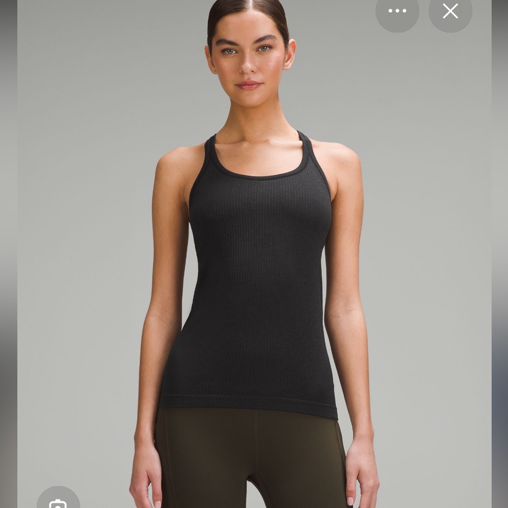 Black Lululemon ebb to street tank top size 4